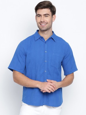 OXOLLOXO Men Solid Casual Blue Shirt