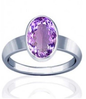 RSPSHAKTI Amethyst Jamuniya Gemstone Adjustable Ring Panchdhatu Silver Coated for Unisex Metal Amethyst Silver Plated Ring