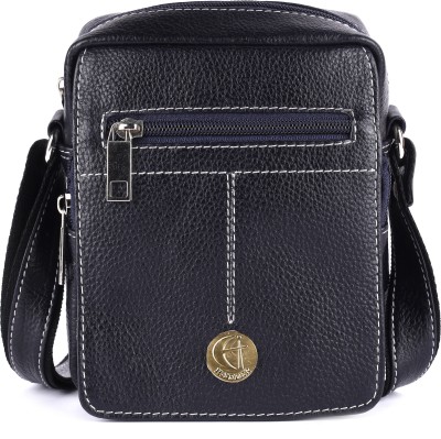 Hileder Men & Women Black Sling Bag