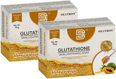 DEXTRON Glutathione Skin Lightening Soap - Papaya Honey(2 x 75 g)