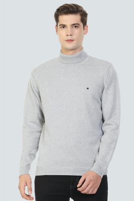LOUIS PHILIPPE Solid Turtle Neck Casual Men Grey Sweater