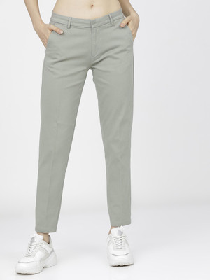 Tokyo Talkies Tapered Women Grey Trousers