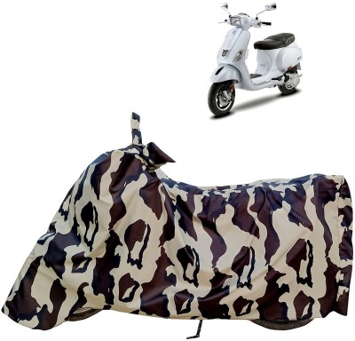 Horseyaart Waterproof Two Wheeler Cover for Vespa(Vespa SXL 150, Brown, Beige)