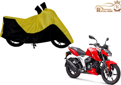 ROYALRIDE Two Wheeler Cover for TVS(Apache RTR 160 4V, Yellow, Blue)