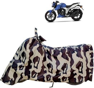 Horseyaart Waterproof Two Wheeler Cover for TVS(Apache RTR 160, Brown, Beige)