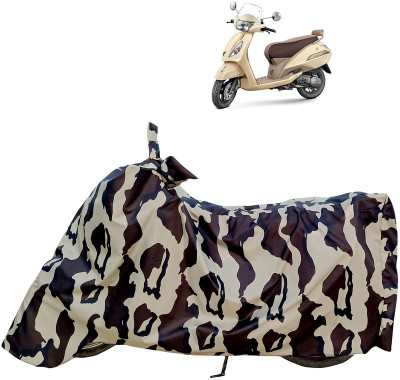 Horseyaart Waterproof Two Wheeler Cover for TVS(Jupiter classic, Brown, Beige)