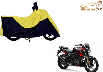 ROYALRIDE Two Wheeler Cover for TVS(Apache RTR 200 4V, Yellow, Blue)