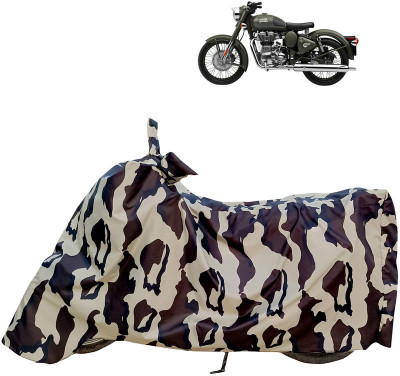 Horseyaart Waterproof Two Wheeler Cover for Royal Enfield(Battle Green, Multicolor)