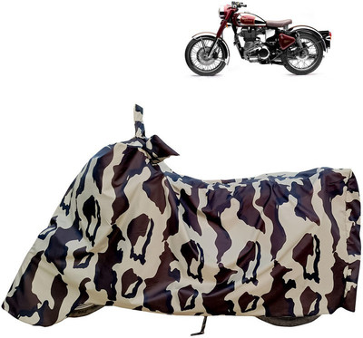 Horseyaart Waterproof Two Wheeler Cover for Royal Enfield(Classic Chrome, Brown, Beige)