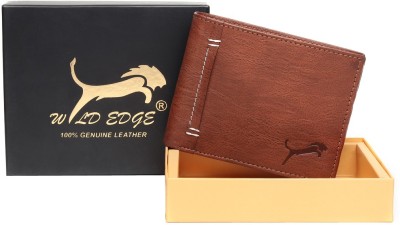 WILD EDGE Men Trendy Tan Genuine Leather Wallet(6 Card Slots)