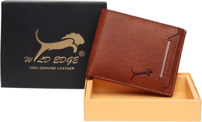 WILD EDGE Men Trendy Tan Genuine Leather Wallet(8 Card Slots)