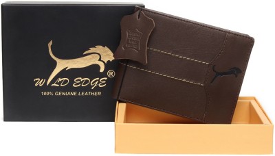 WILD EDGE Men Trendy Brown Genuine Leather Wallet(6 Card Slots)