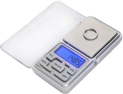 Qozent Jewellery Scale | Weight Scale | Digital Weight Machine | Pocket Scale | Electronic Weight Machine for Jewellery 0.01G to 200G Small Weight Machine for Shop Weighing Scale(Silver)