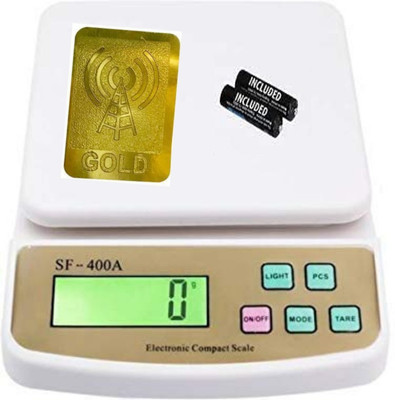 Clickfly Digital 10kg x 1g Kitchen Scale Balance Multi-purpose weight measuring machine SF 400A Weighing Scale & Radiation Chip Weighing Scale(White)