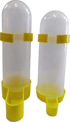 Smark Smark Bird Water and Food Hanging Feeder Suitable for Cage Birds - Set of 2, 400ml Blue Bird Bird Feeder(Yellow)