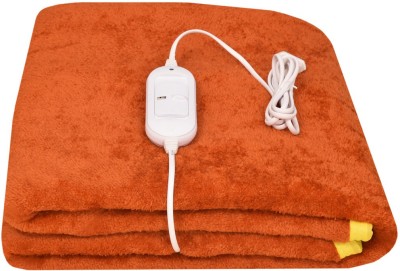 ARCOVA HOME Solid Single Electric Blanket for  Heavy Winter(Polyester, Orange)