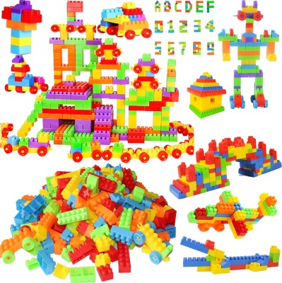 TechHark 300+ Educative & Intellectual Block Set Building Blocks, Creative Learning Educational Toy for Kids Puzzle Assembling Building Train Toy Set Blocks(Multicolor)
