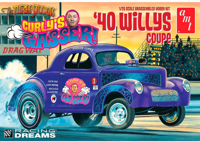 AMT USA 1/25 Scale '40 Curly's Gasser WIllys Coupe\nPlastic Model Kit Multicolor AMT Blocks Building Sets