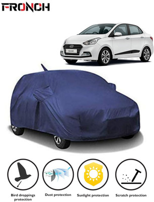 FRONCH Car Cover For Hyundai Xcent (With Mirror Pockets)(Blue)
