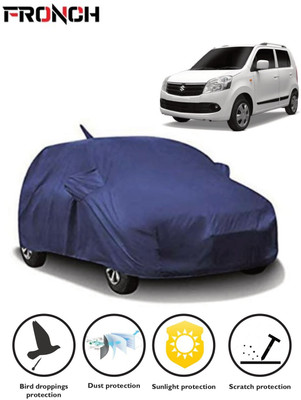 FRONCH Car Cover For Maruti Suzuki WagonR (With Mirror Pockets)(Blue)