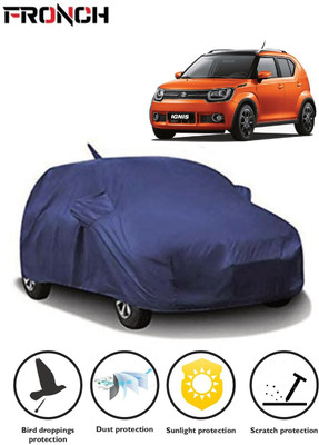 FRONCH Car Cover For Maruti Suzuki Ignis (With Mirror Pockets)(Blue)