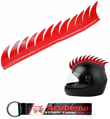 acube mart Helmet Mohawk for Bike(Red)