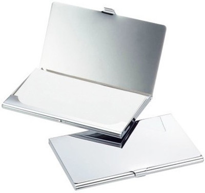 Empreus Stainless Steel 10 Card Holder(Set of 2, Silver)
