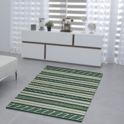 Village Weavers Green Wool Carpet(5 ft,  X 8 ft, Rectangle)