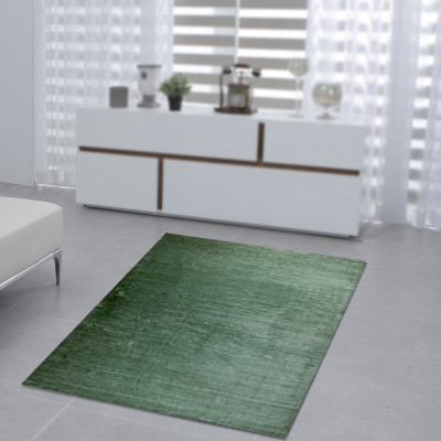 Village Weavers Green Viscose Carpet(5 ft,  X 8 ft, Rectangle)