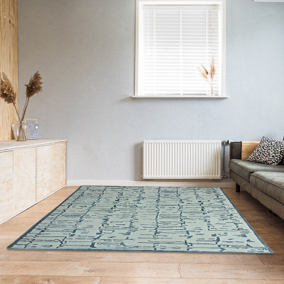 Village Weavers White Wool Carpet(5 ft,  X 8 ft, Rectangle)