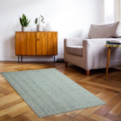 Village Weavers Grey Viscose Carpet(5 ft,  X 8 ft, Rectangle)