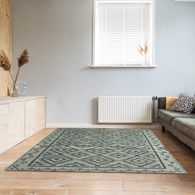 Village Weavers Grey Wool Carpet(5 ft,  X 8 ft, Rectangle)
