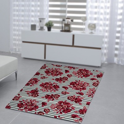 Village Weavers Red Viscose Carpet(5 ft,  X 8 ft, Rectangle)