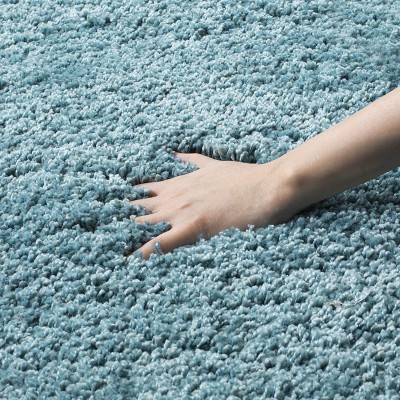 imra carpet Light Blue Polyester Area Rug(4 ft,  X 6 ft, Rectangle)