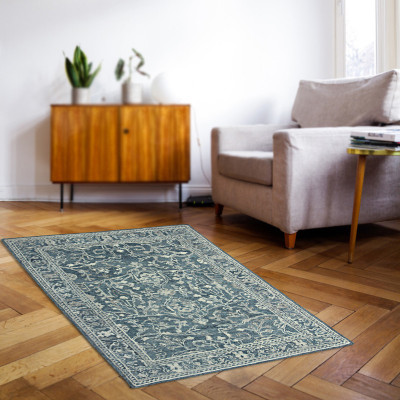 Village Weavers Green Wool Carpet(5 ft,  X 8 ft, Rectangle)