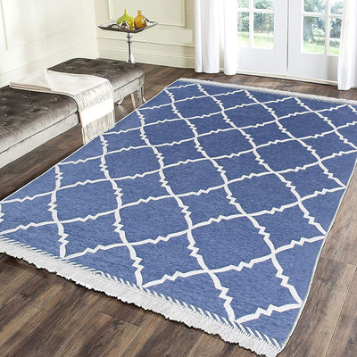 Sparrow world Grey Chenille Runner(5 ft,  X 6 ft, Rectangle)