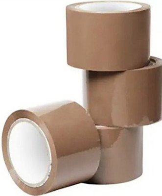 PK Packaging Hub Single Sided Handheld Cello Tapes (Manual)(Set of 4, Brown)
