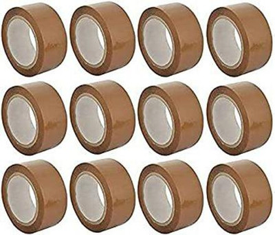 PK Packaging Hub Single Sided Handheld Cello Tapes (Manual)(Set of 12, Brown)