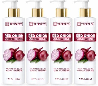 Teepzeey Organic Red Onion Conditioner For Hair Fall Control & Hair Growth (Pack Of 4)(200 ml)