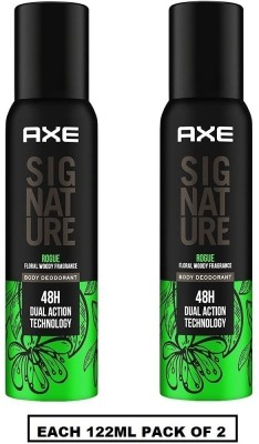 AXE Signature (Rogue Floral Woody) Fragrance No Gas Deodorant Body Spray Each 122ml Set of 2 Body Spray  -  For Men(244 ml, Pack of 2)