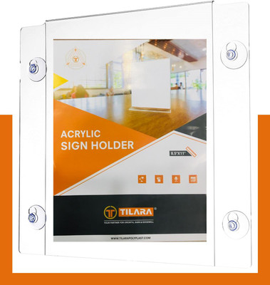 TILARA 1 Compartments Acrylic Window Sign Holder(clear)