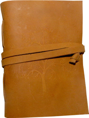 adkmart Vintage deckle edge paper brown soft leather bound journal for Men and Women blank sketchbook notebook A5 Note Book leather 200 Pages(Brown)