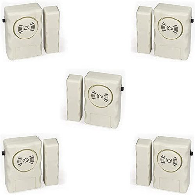 jenix Wireless Door Window Open Alert Alarm Home Security System Siren (Cream), Anti Theft System with Magnetic Sensor - Set of 5 Window Door Window Alarm(110db)
