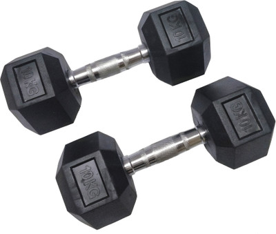 SRIDAYA HEX DUMBBELL 10KG (2PCs X 10Kg) Fixed Weight Dumbbell(10 kg)