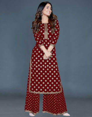GOURIFIRST Women Kurti Palazzo Set