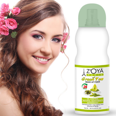 ZOYA PARIS New Advance Green Tea Makeup Fixer Refresh makeup during the day by missing face. CAN BE APPLIED ANY TYPE OF MAKE UP, MIST & FIX Primer To keep your make up looking flawless all day long, you need the green tea make up fix setting spray. completely made with temperature control formula. R