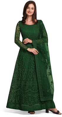 purplesky Anarkali Gown(Dark Green)