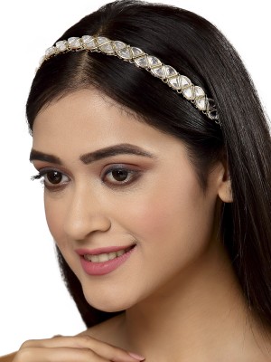 Karatcart Gold Plated Kundan Studded Hair Band(Gold)