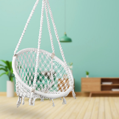 Swingzy Soft Hanging Swing for Adults/Hammock Swing/Swing For Balcony/Swing Chair/ Cotton Large Swing(White, DIY(Do-It-Yourself))