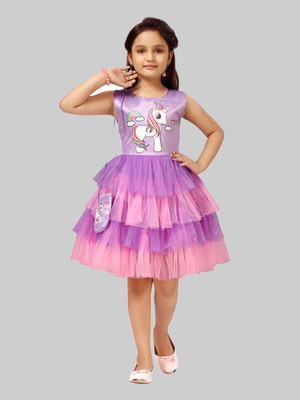 Aarika Midi/Knee Length Party Dress(Purple, Sleeveless)